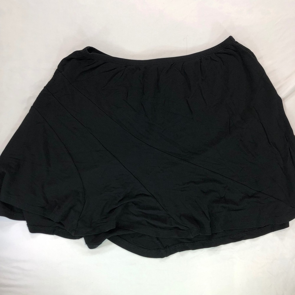 Black Athletic Skort Elastic Waist Active Skirt with Built-in Shorts